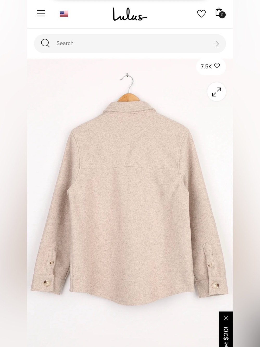 Lulus In With The New Beige Shaket , size Medium - Picture 5 of 11